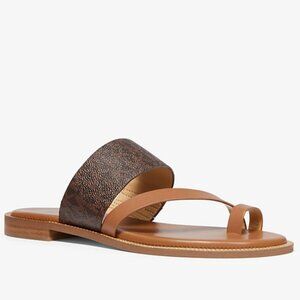 Michael Kors Pratt Logo and Leather Sandal